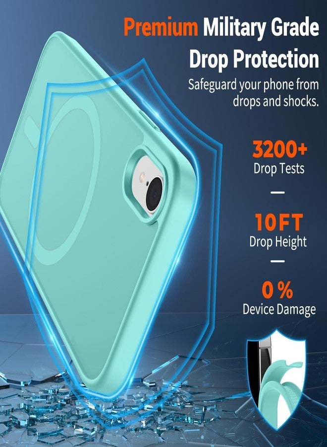 استلق جراب هاتف SUPFINE المغناطيسي لهاتف iPhone XR (متوافق مع MagSafe) (حماية فائقة ضد السقوط بمعايير عسكرية) جراب نحيف شفاف غير لامع مقاوم للصدمات ومضاد لبصمات الأصابع، أزرق مخضر - Image 3
