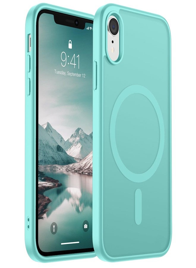 استلق جراب هاتف SUPFINE المغناطيسي لهاتف iPhone XR (متوافق مع MagSafe) (حماية فائقة ضد السقوط بمعايير عسكرية) جراب نحيف شفاف غير لامع مقاوم للصدمات ومضاد لبصمات الأصابع، أزرق مخضر - Image 1