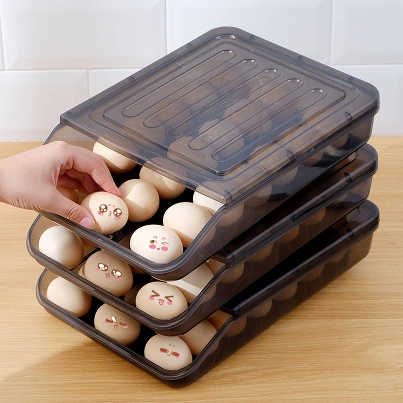 Hypexa Egg Holder for Refrigerator 54 Egg StorageAutomatic Rolling Egg Container for Refrigerator Clear Plastic Egg Storage Container Bin Egg Tray for Refrigerator Large Capacity 3 Layer - Image 1