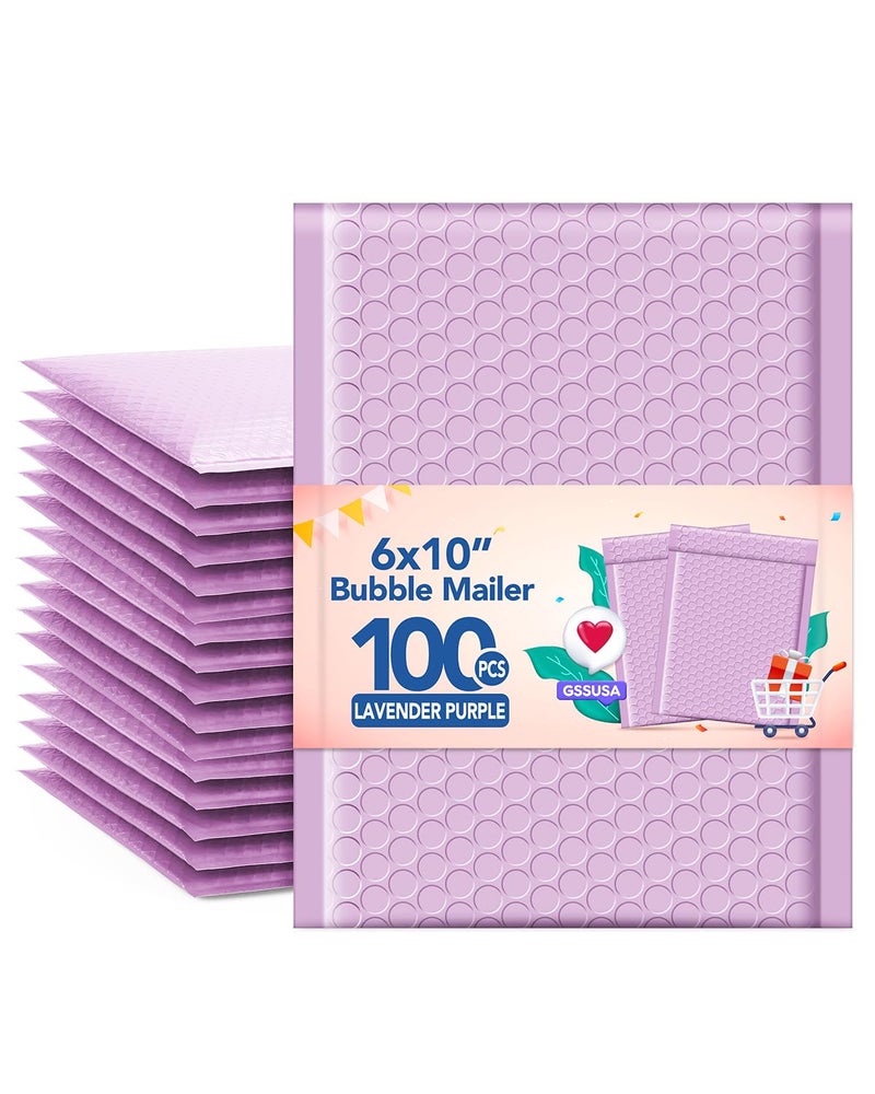 GSSUSA Bubble Mailers 6x10 Inches 100 Pack Size 6x9â€ Bubble Mailer Envelopes Small Envelope Bags Shipping Bag Bulk Pack Self Seal Package Mail Packing Business Supplies, Lavender - Image 1