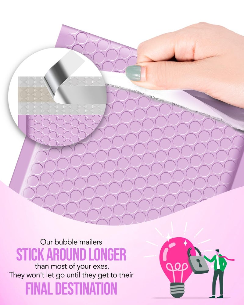 GSSUSA Bubble Mailers 6x10 Inches 100 Pack Size 6x9â€ Bubble Mailer Envelopes Small Envelope Bags Shipping Bag Bulk Pack Self Seal Package Mail Packing Business Supplies, Lavender - Image 5