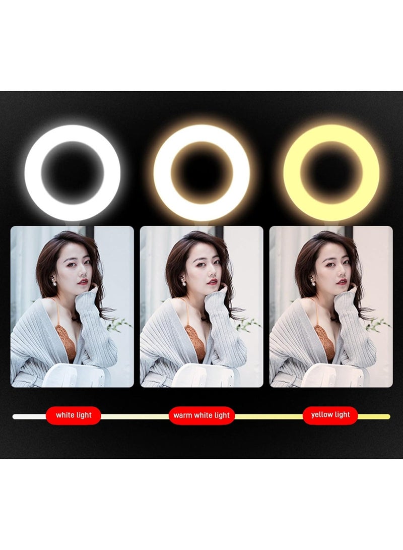 Bukela 6 Inch Selfie Ring Light with Tripod Stand Dimmable Led Camera Ring Light and Phone Holder for Live Stream Makeup YouTube Video Compatible with iPhone Android Remote - Image 4