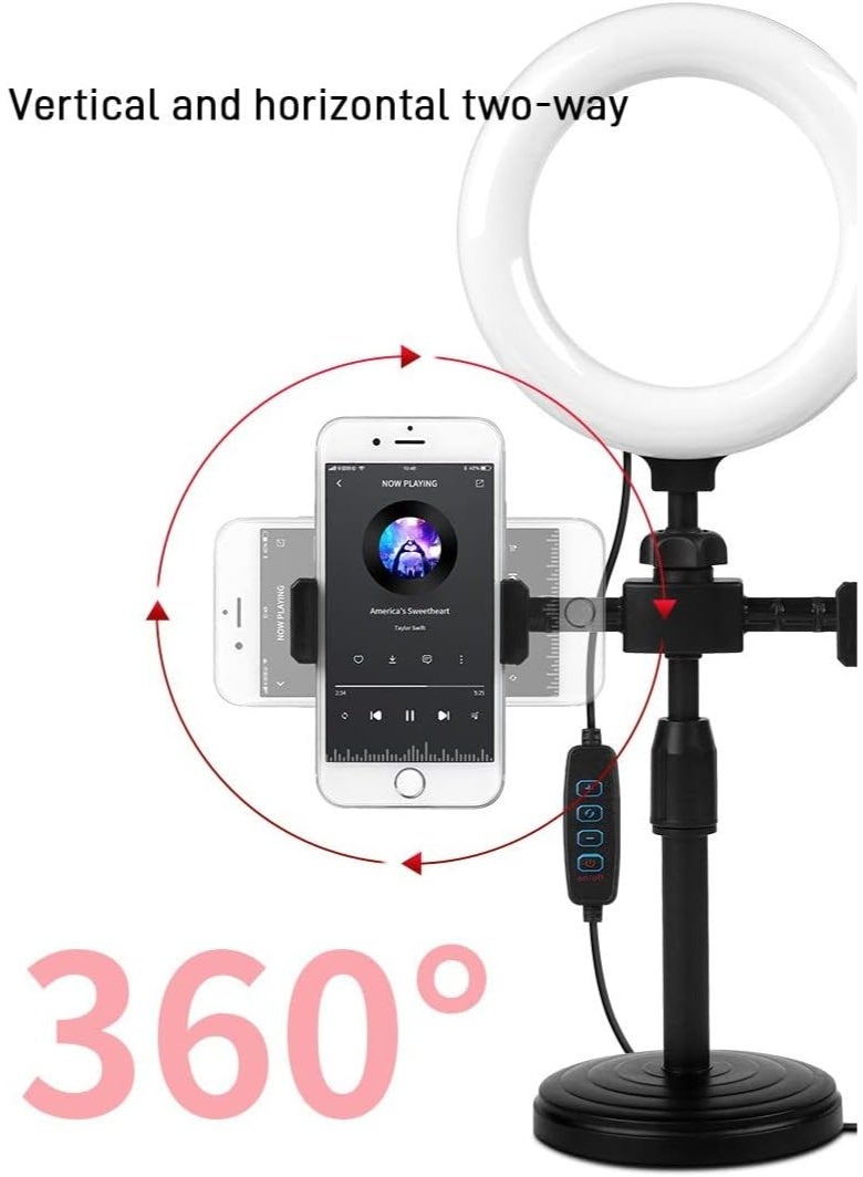 Bukela 6 Inch Selfie Ring Light with Tripod Stand Dimmable Led Camera Ring Light and Phone Holder for Live Stream Makeup YouTube Video Compatible with iPhone Android Remote - Image 2