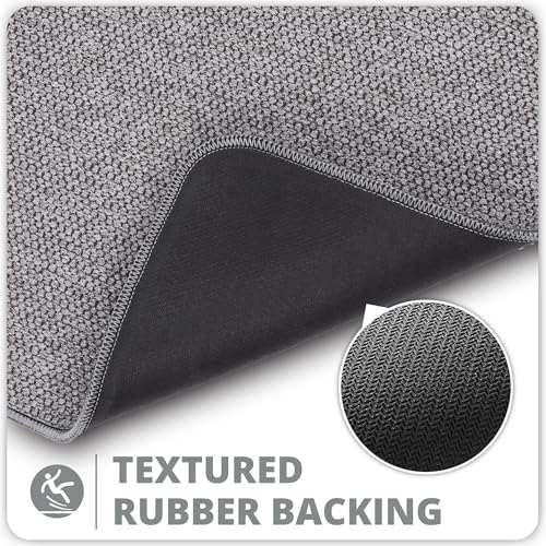 Bosap Bath Mat,Ultra Thin Bathroom Rugs,Rubber Bath Mats for Bathroom,No Slip Bath Rugs,Quick Dry,Machine Washable,Low Pile,Absorbent,Shower Outside,Sink,Home Decor Accessories.Grey,1'5"x2'3"(17x27Inch) - Image 4