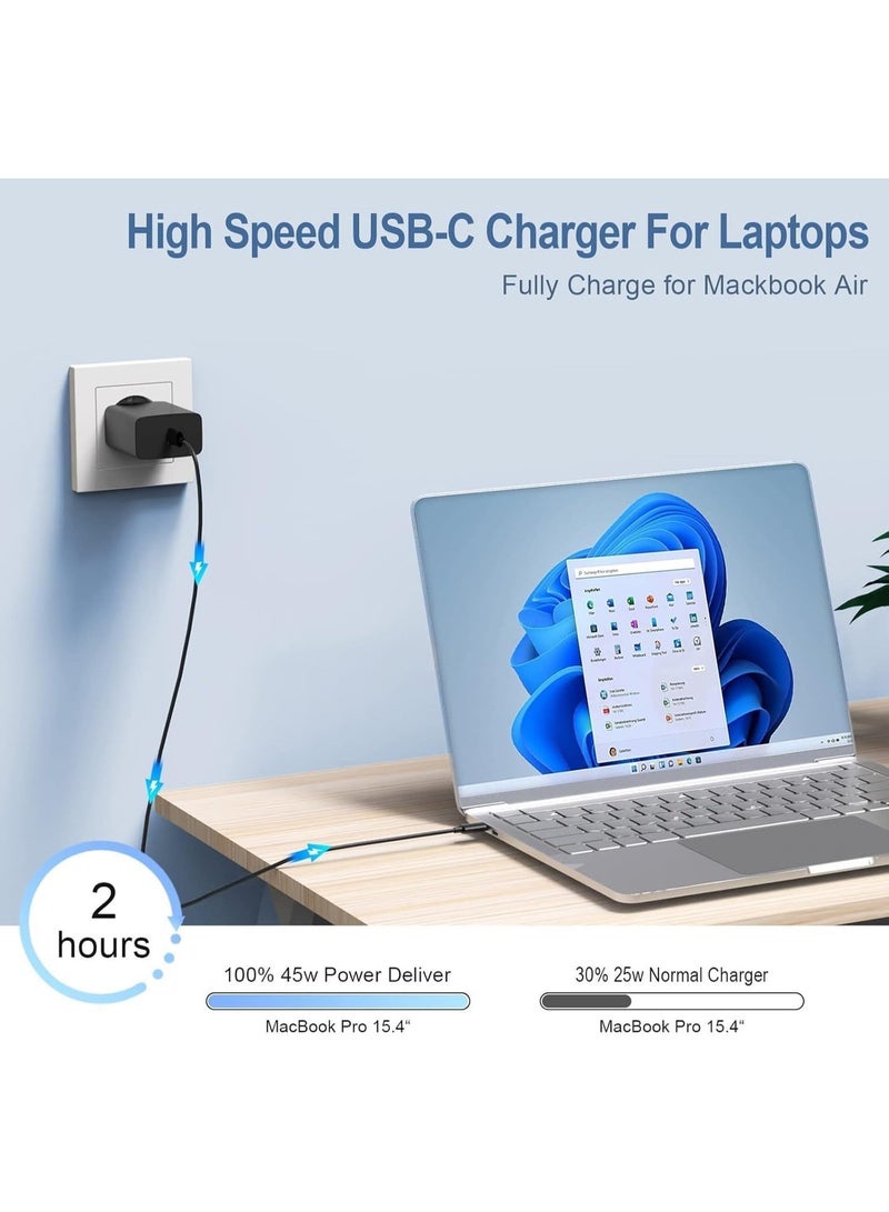 شاحن سريع 45 واط USB-C مع كابل 1.8 متر لجميع هواتف سامسونج وآيفون وأجهزة USB-C - Image 4