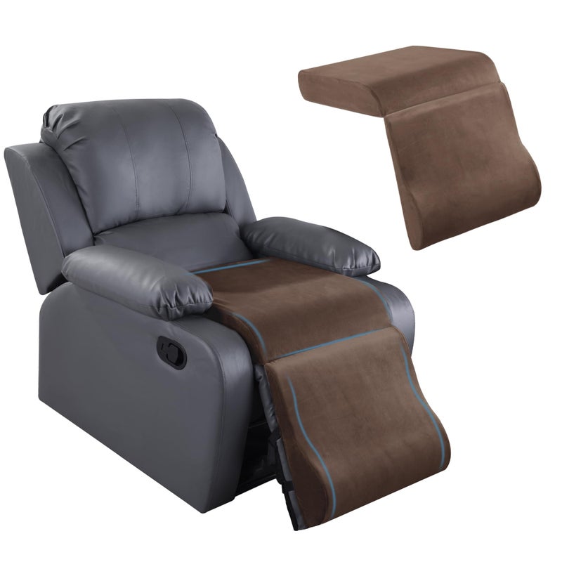 HOMBYS Foam Recliner Cushion with Leg Pillow for Elderly Large Square Seat Cushion Wave Shape Footrest for Armchairs Couch, Medium Thick & Supportive, Non-Slip Design, Coffee Color - Image 1