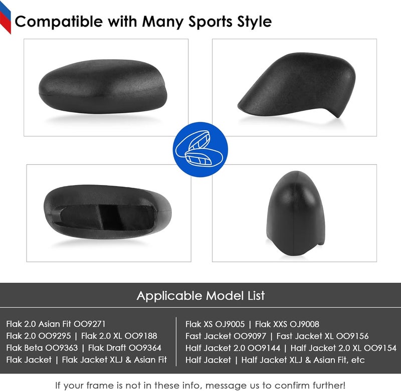 BLAZERBUCK Replacement Nose Pads Nose Piece for Oakley Flak 2.0/Flak 2.0 XL/Flak 2.0 Asian Fit/Flak XS/Flak XXS Sunglasses - Image 4