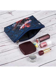 Kuber Industries Kuber Industries Pack of 3 Pencil Pouch | Square Stationary Pencil Case | Pen-Pencil Box for Kids | School Geometry Pouch | Pencil Utility Bag | Zipper Pencil Organizer | Marvel Spider-Man | Navy Blue  - Image 5