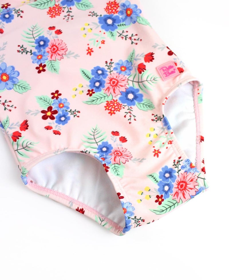 RuffleButts Coastal Breeze Floral Ruffle V-Back One Piece - 5 - Image 4