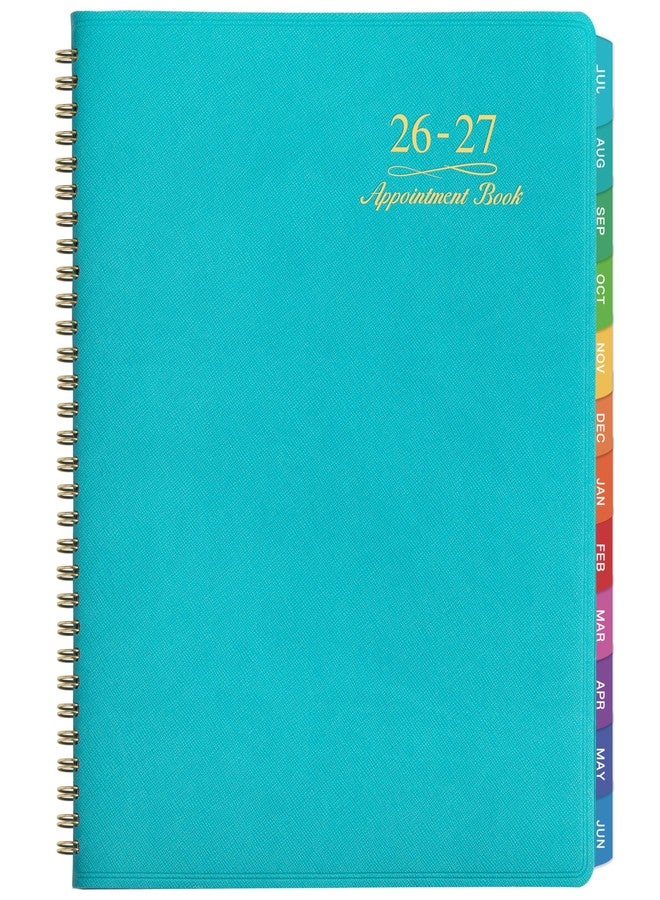 بولوما مفكرة مواعيد أسبوعية 2026-2027 - مفكرة مواعيد 2026-2027 بغلاف ورقي، من يوليو 2026 إلى يونيو 2027، مقاس 8.26 × 11.4 بوصة، مخطط يومي/ساعي بعلامات تبويب، 15 دقيقة، مُجلّد بسلك - أخضر - Image 1