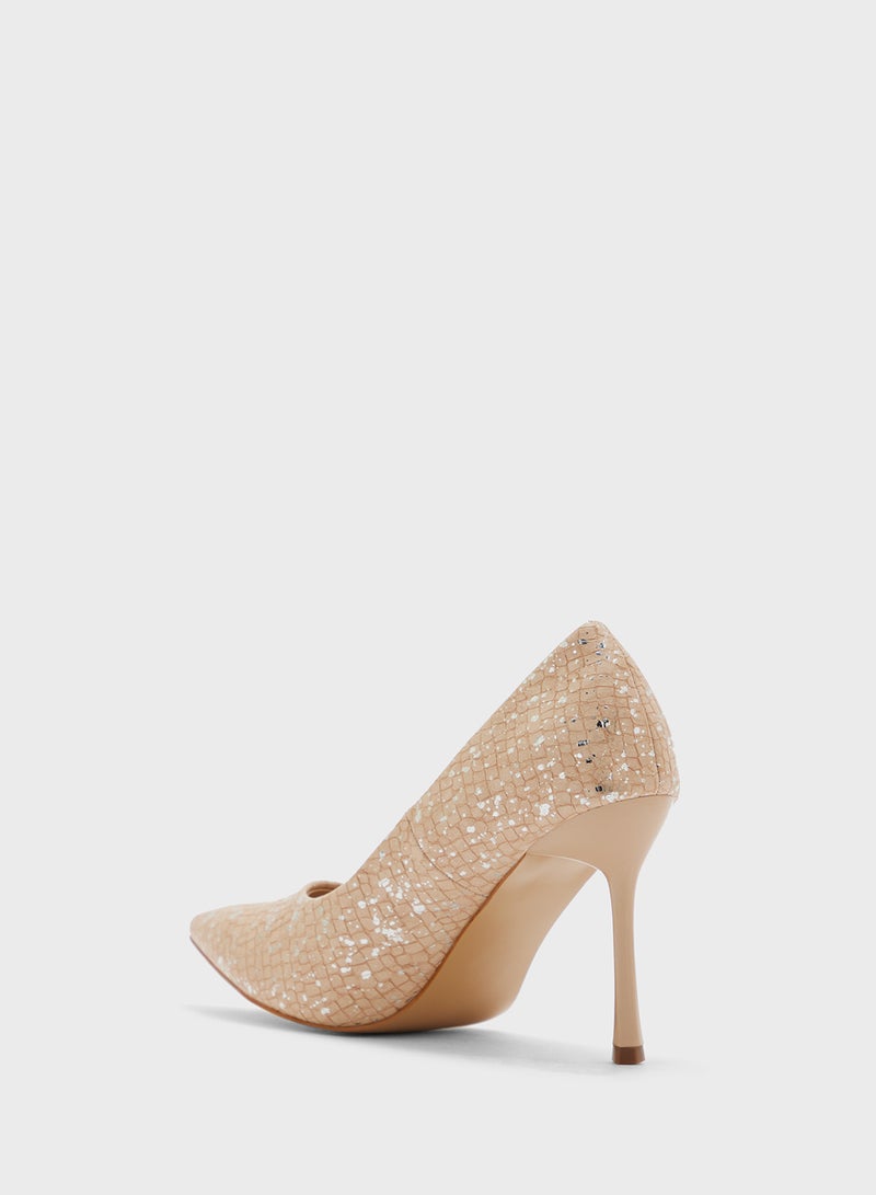 ايلا كعب كلاسيكي معدني بنسيج مميز - Image 3