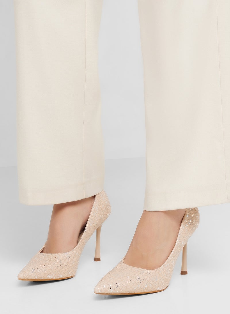 ايلا كعب كلاسيكي معدني بنسيج مميز - Image 5