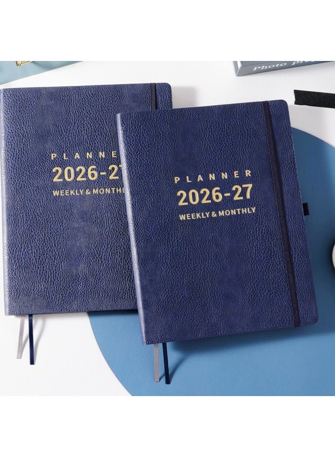 Lemome 2026 Planner - Jan 2026 - Dec 2026, 2026 Planner Weekly and Monthly, 8.5" x 11", Pen Holder, Calendar Stickers, Pocket, 25 Notes Pages, Faux Leather Cover, A4 Premium Paper - Blue - Image 2