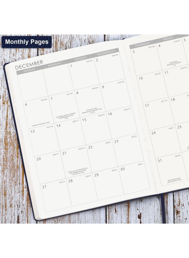 Lemome 2026 Planner - Jan 2026 - Dec 2026, 2026 Planner Weekly and Monthly, 8.5" x 11", Pen Holder, Calendar Stickers, Pocket, 25 Notes Pages, Faux Leather Cover, A4 Premium Paper - Blue - Image 3