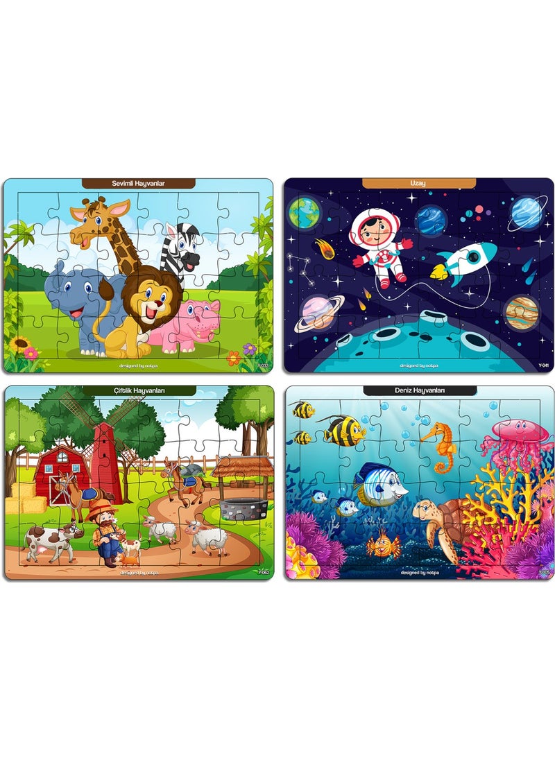 KutuTR Notpa Educational and Tutorial Wooden 24 Piece Colorful Puzzle Set of 4 for Children 11  - Image 2