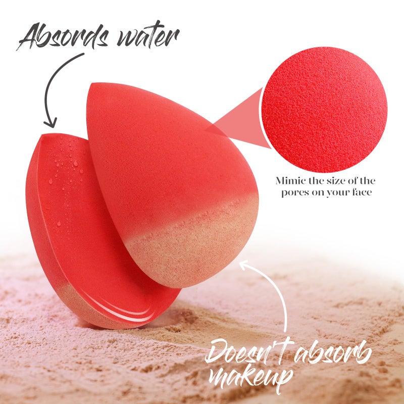 BEAKEY Makeup Sponge Set 5 Pack Micro Porous Low Absorption Soft Latex Free Foundation Beauty Sponges & Blenders for Powder Cream, Stocking Stuffers for Women - Image 3