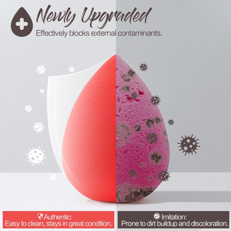 BEAKEY Makeup Sponge Set 5 Pack Micro Porous Low Absorption Soft Latex Free Foundation Beauty Sponges & Blenders for Powder Cream, Stocking Stuffers for Women - Image 4