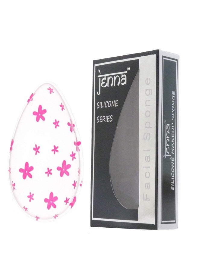 Jenna Silicone Makeup Sponge, Washable Jelly Makeup Sponge |Blender|Puff |Beauty Tool, Makeup Blender Sponge Applicator For Foundation Cream, Concealer (Color-Pink Flowers Drop) - Image 2