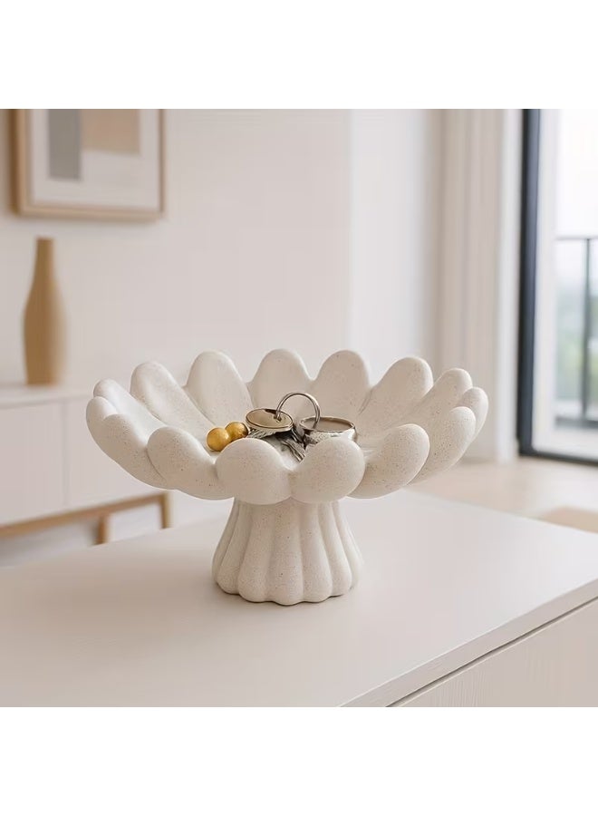 erorex 1pc Elegant Resin Decorative Tray with Floral Design - Classic Style, No Electricity Needed, Durable Tabletop Display for Living Room & Bedroom Decor, Perfect for Home Decor, Gift Giver, or Home Accent (Non-Food Contact) - Image 1