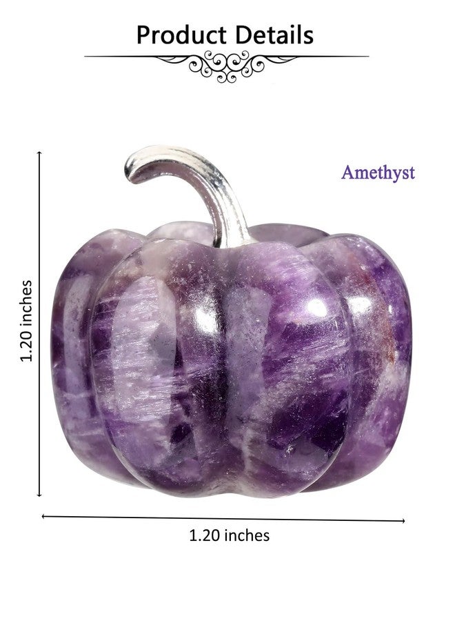 Jovivi Amethyst Crystal Pumpkin Figurine, 1.2" Mini Carved Gemstone Pumpkin Statue Decor Healing Stones Decorative Ornaments for Fall Harvest Thanksgiving Halloween Decorations Home Decor - Image 5