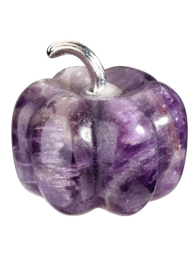 Jovivi Amethyst Crystal Pumpkin Figurine, 1.2" Mini Carved Gemstone Pumpkin Statue Decor Healing Stones Decorative Ornaments for Fall Harvest Thanksgiving Halloween Decorations Home Decor - Image 1