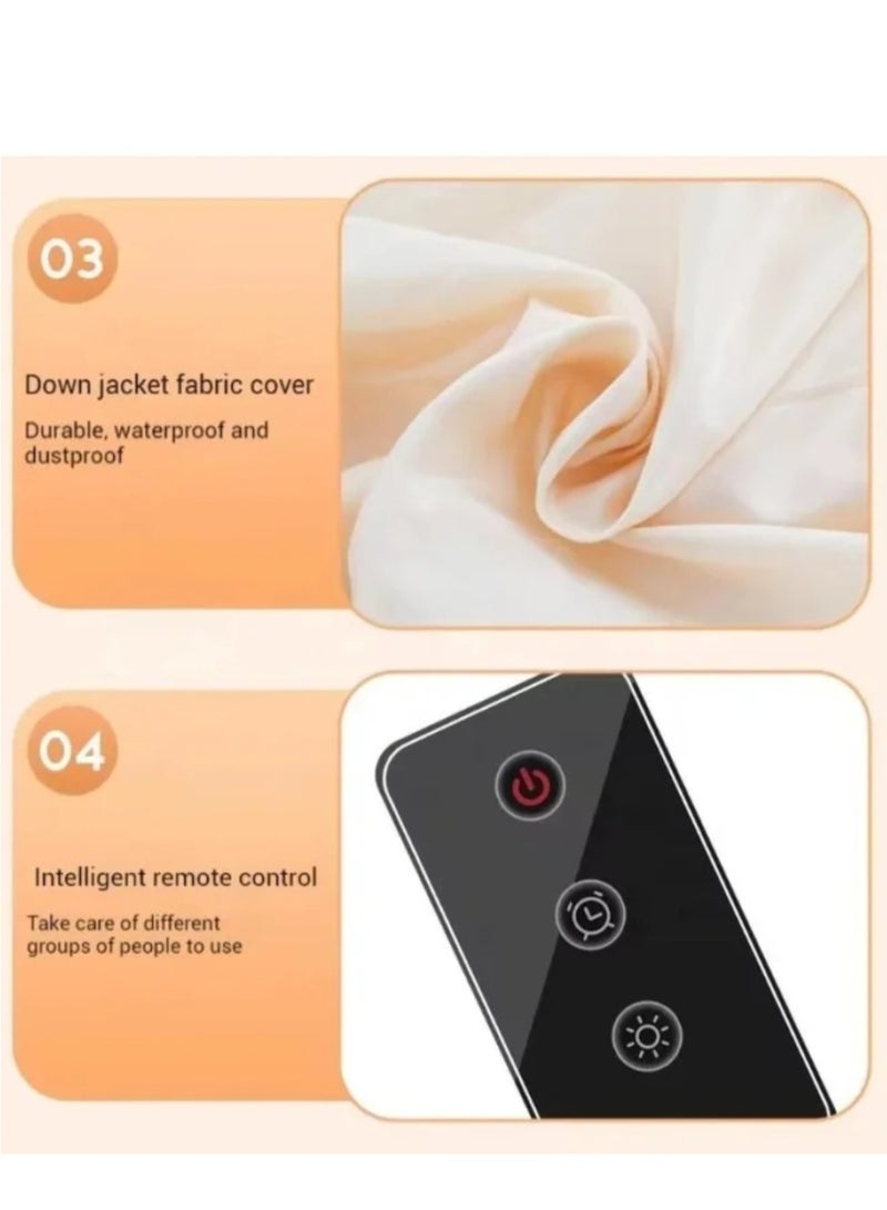 دينكس مجفف ملابس مطور كهربائي متنقل صغير و يركب بوضع عمودي عبر خطاف مخفي لتعليق المجفف و عند الانتهاء منه يصبح قابل للطي بسهوله عمله توزيع الهواء الساخن بتقنية الدوران الحراري الذكي يوزعه بالتساوي داخل كيس التجفيف للحفاظ على جودة القماش و حماية الملابس من الانكماش او التلف مثالي للأقمشة الحساسة و القطنية و ملابس الاطفال والملابس اليومية تصميم عملي و انيق يجمع بين الجوده و الامان و موفر للطاقة و يعمل بدون صوت مزعج سهل التخزين و سهل الاستخدام التحكم عبر شاشة لمس ذكية رقمية لضبط درجة الحرارة و مدة التشغيل و مرفق معه جهاز تحكم عن بعد مناسب لسكن العائلات او العزاب او سكن الطلاب او العمال او او المجمعات السكنية او الاسترحات او الشاليهات يفيد في السفر لتوفير وقت قياسي سريع لتجفيف الملابس و جعل ملابسك جاهزة في وقت قياسي وبدون قلق مع مجفف الملابس الذكي - Image 5