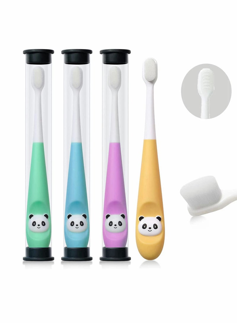 Excefore Toothbrush for Kids Extra Soft Nano Toothbrush for Toddlers and Children BPA Free Kids Toothbrush with Protective Case for Toddler - Image 1