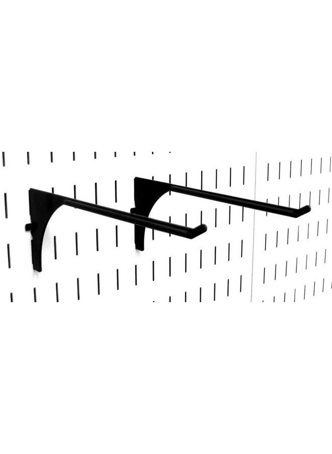 Wall Control Pegboard 9In Reach Extended Slotted Hook Pair Slotted Metal Pegboard Hooks For Wall Control Pegboard And Slotted Tool Board Black - Image 1