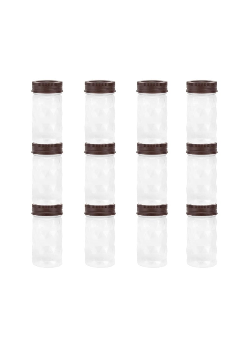 SIMPARTE SIMPARTE Mini Size Set of 12225ML Twister Airtight Plastic Jar Clear Diamond Checkers Container for Spice Condiments Masala Seasoning Oregano Chilli Flakes BPA Free  - Image 3