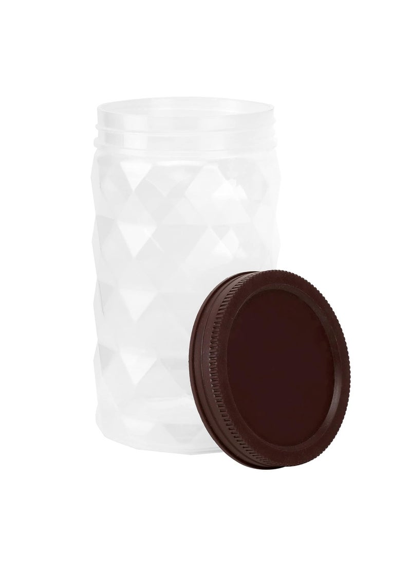 SIMPARTE SIMPARTE Mini Size Set of 12225ML Twister Airtight Plastic Jar Clear Diamond Checkers Container for Spice Condiments Masala Seasoning Oregano Chilli Flakes BPA Free  - Image 5