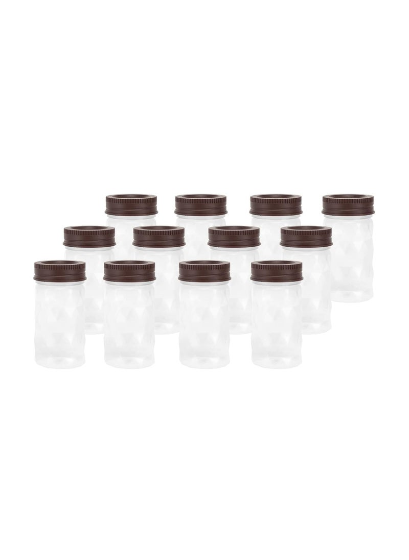SIMPARTE SIMPARTE Mini Size Set of 12225ML Twister Airtight Plastic Jar Clear Diamond Checkers Container for Spice Condiments Masala Seasoning Oregano Chilli Flakes BPA Free  - Image 1