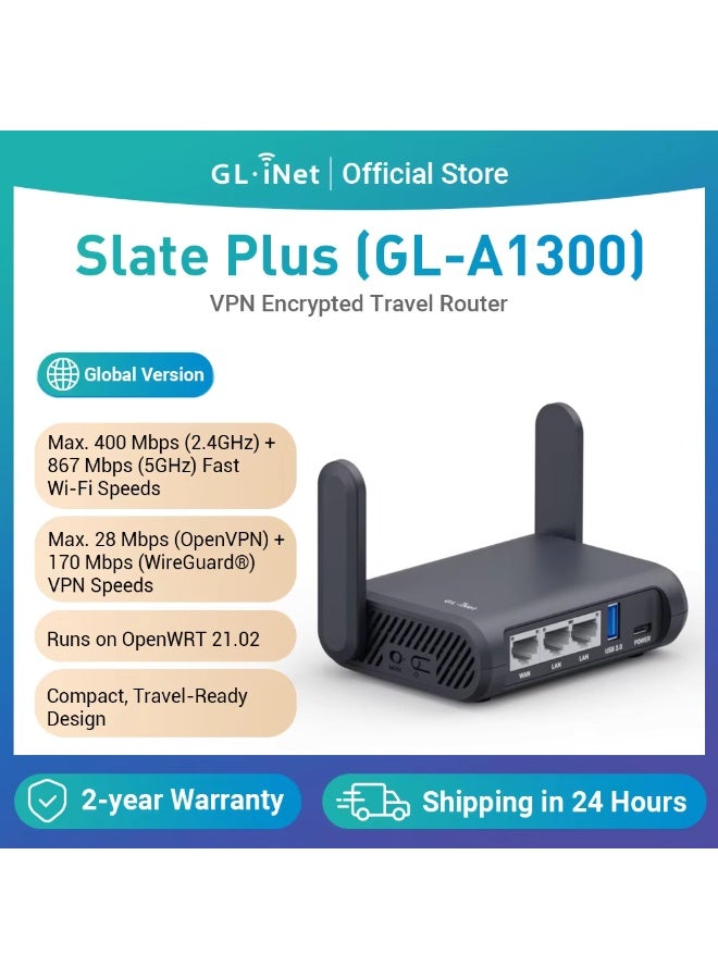 GL.iNet GL-A1300 Pocket VPN Travel Router – Portable Wi-Fi Router for Travel, Easy to Set up, Connect to Public & Hotel Wi-Fi login Page - Image 1