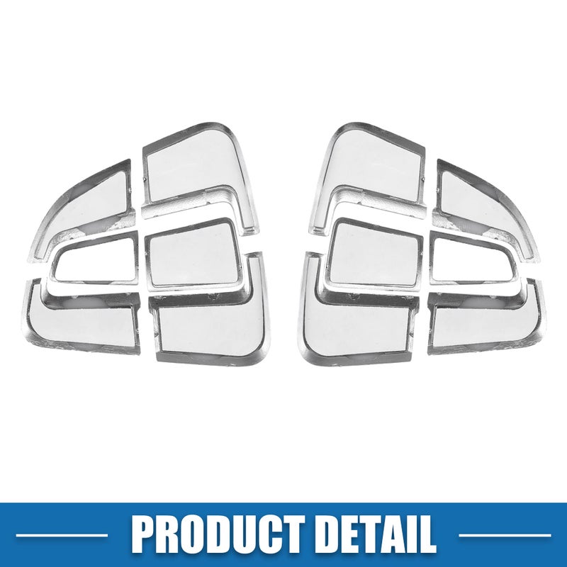 A ABSOPRO Car Steering Wheel Button Stickers Cover Interior Switch Button Decoration Trim for Mercedes Benz GLA CLA GLS GLE CLS SL a B C Silver Tone (Set of 12) - Image 5