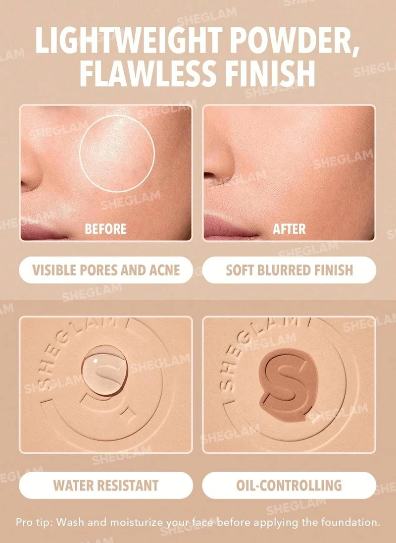 SHEGLAM Sheglam Skin-Focus High Coverage Powder Foundation-Peach