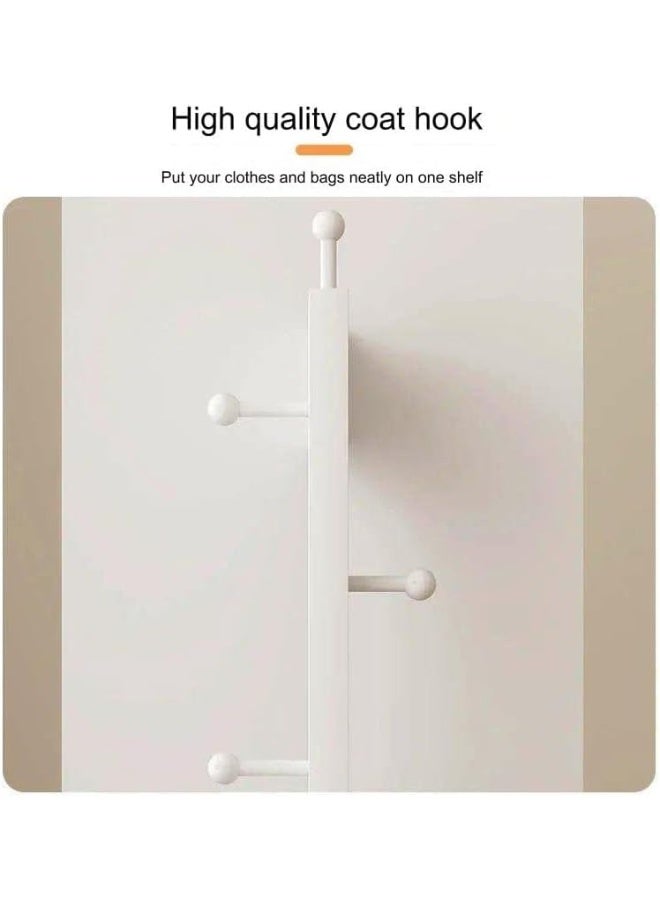 Y&D Full Length Mirror 160 × 30 CM Unique Solid Wood Oversized Floor Mirror with Coat Rack Full Body Mirror for Bedroom Entryway Living Room White - Image 5