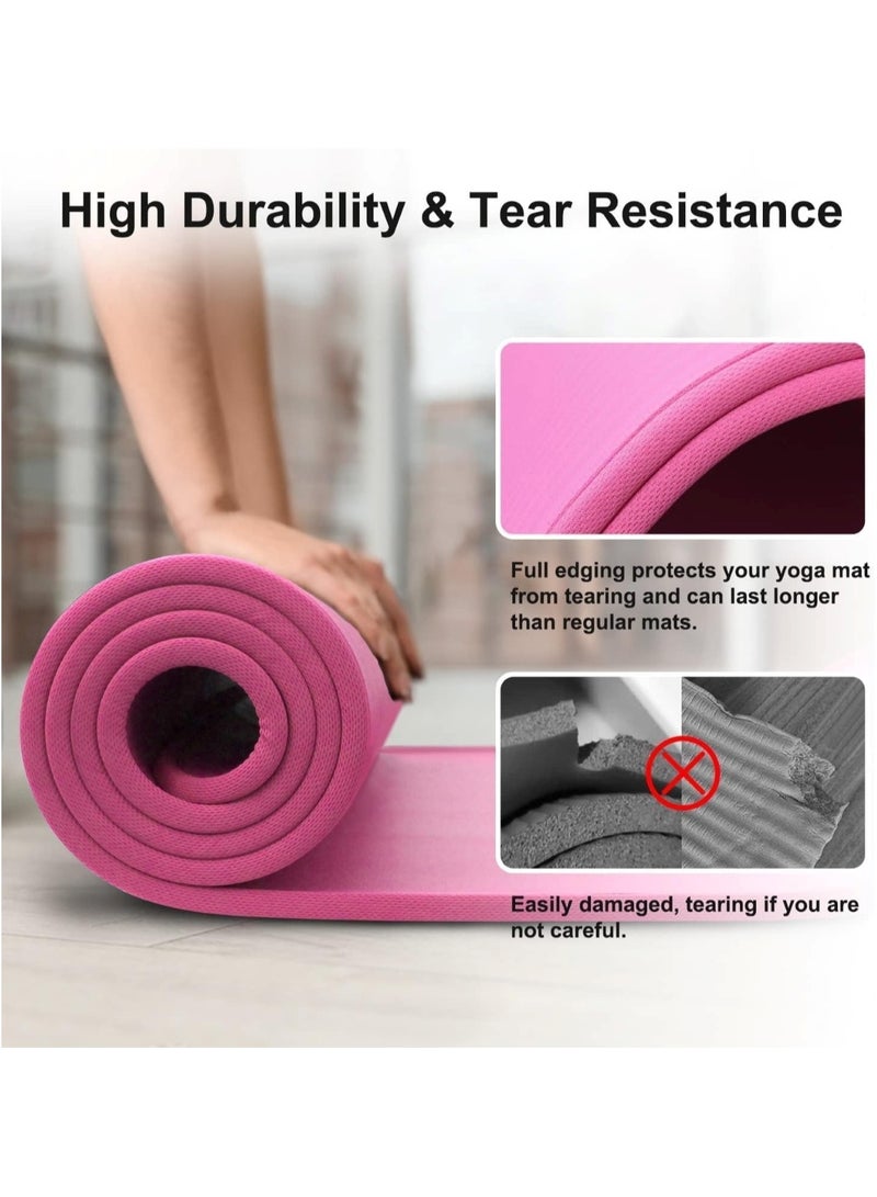 Generic Extra Thick NBR Yoga Mat for Comfort & Support Pink 183x61x1cm - Image 2
