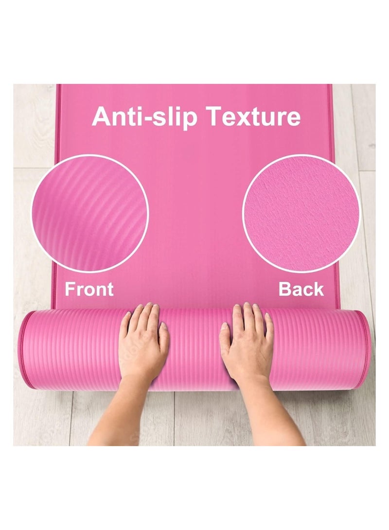 Generic Extra Thick NBR Yoga Mat for Comfort & Support Pink 183x61x1cm - Image 4