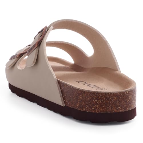 ODOLY Unisex Cork Footbed Slide Sandal, Arch Support Summer Outdoor Sandals with Adjustable Buckle for Women and Men, Stone 40 (9 Women/7.5 Men) - Image 5
