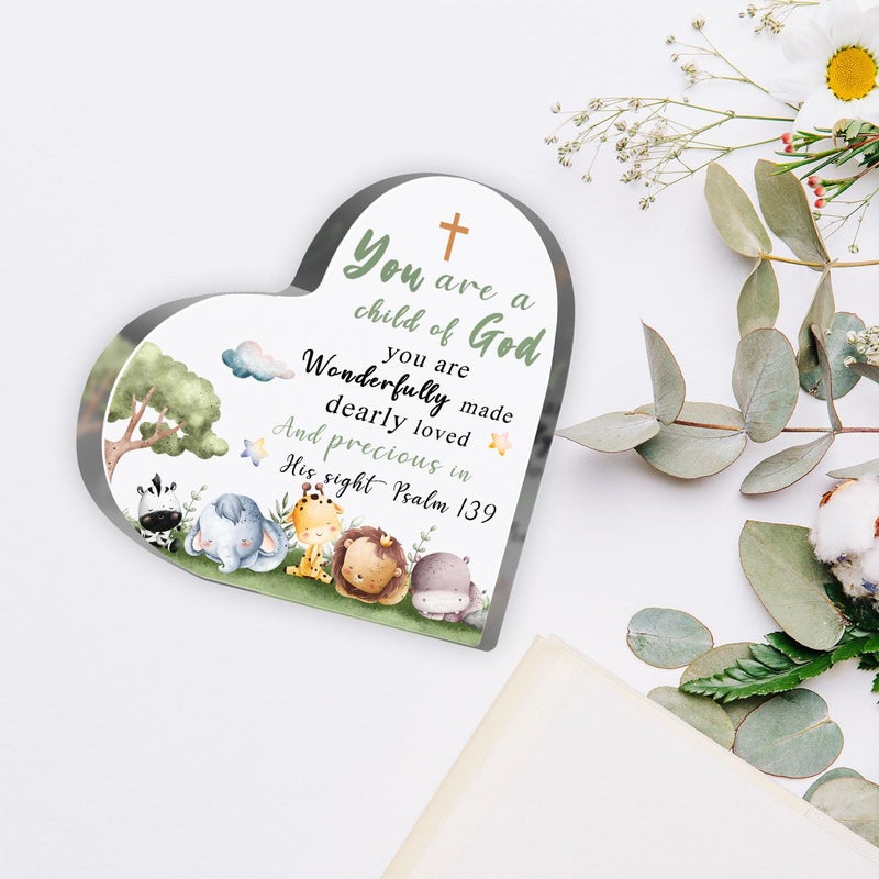 MUNLICAR Christian Baptism Gifts for Girls Boys Newborn, Inspirational Godchild Decor for Home, Religious Christening Confirmation Catholic Sign Decorations for Granddaughter Grandson - Image 3