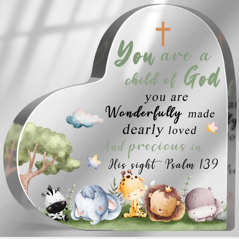 MUNLICAR Christian Baptism Gifts for Girls Boys Newborn, Inspirational Godchild Decor for Home, Religious Christening Confirmation Catholic Sign Decorations for Granddaughter Grandson - Image 1
