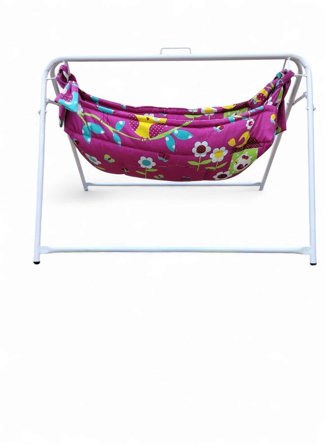 RIVAL Portable Baby Cradle with Durable Metal Frame - Soothing Manual Swing Bed for Infants & Newborns - Lightweight & Easy to Assemble - Image 3