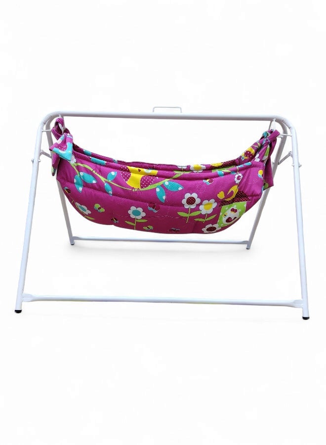 RIVAL Portable Baby Cradle with Durable Metal Frame - Soothing Manual Swing Bed for Infants & Newborns - Lightweight & Easy to Assemble - Image 2