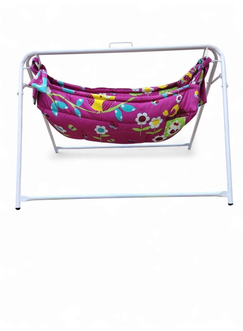 RIVAL Portable Baby Cradle with Durable Metal Frame - Soothing Manual Swing Bed for Infants & Newborns - Lightweight & Easy to Assemble - Image 4