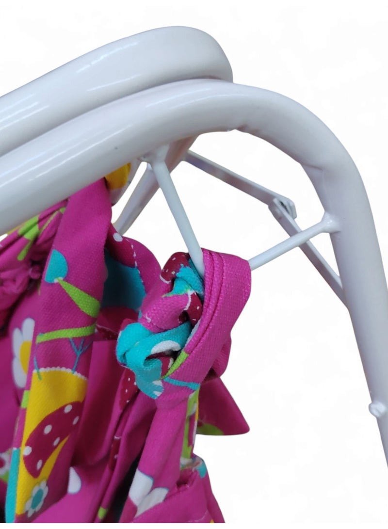 RIVAL Portable Baby Cradle with Durable Metal Frame - Soothing Manual Swing Bed for Infants & Newborns - Lightweight & Easy to Assemble - Image 5