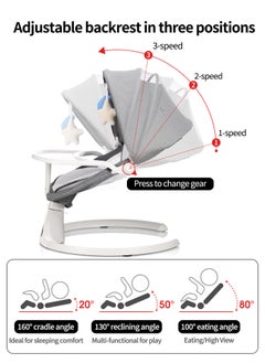 ibsun Electric Baby Swing for Infants, Baby Rocker for Infants with 5 Speeds, 8 Lullabies, Adapter & Battery Operated, Remote Control  - Image 3