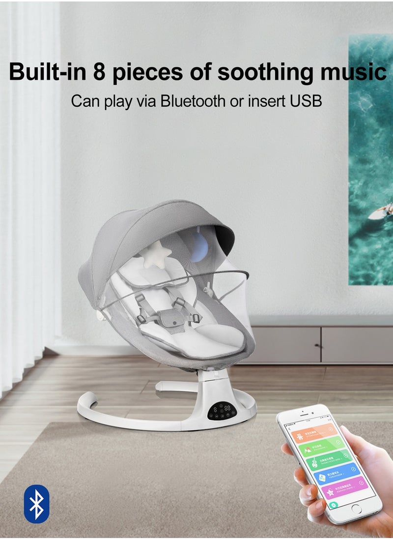ibsun - Electric Baby Swing for Infants, Baby Rocker for Infants with 5 Speeds, 8 Lullabies, Adapter & Battery Operated, Remote Control - Image 1