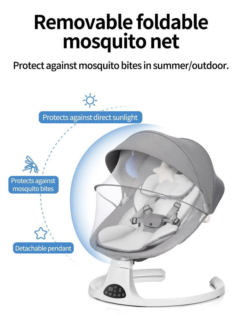 ibsun - Electric Baby Swing for Infants, Baby Rocker for Infants with 5 Speeds, 8 Lullabies, Adapter & Battery Operated, Remote Control - Image 1