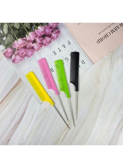 ZYOUNG 20 Pcs Hair Rat Tail Combs Parting Rattail Combs Teasing Fine Tooth Comb Metal Hair Pick Detangling Combs Set For Women  - Image 5