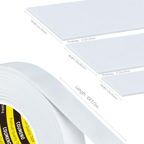 COUMENO Single-Sided Adhesive EVA Foam Tape 1inX10FT,White Foam Weather Stripping,Door Seal & Window Insulation Tape,Waterproof Sound Proof Seal Strip for Doors,Windows,Garage Door & Gap Sealing - Image 2