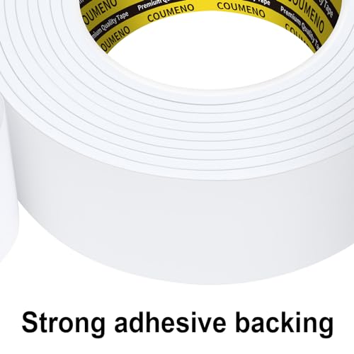 COUMENO Single-Sided Adhesive EVA Foam Tape 1inX10FT,White Foam Weather Stripping,Door Seal & Window Insulation Tape,Waterproof Sound Proof Seal Strip for Doors,Windows,Garage Door & Gap Sealing - Image 4